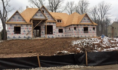 Worthington Valley, custom home, construction front