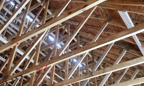 Worthington Valley, custom home, construction rafters